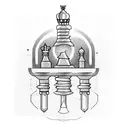 light bulb with chess pieces tattoo design idea