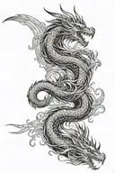 dragon and phoenix spiraling around each other side tattoo design idea