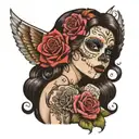 day of the dead girl tattoo design idea