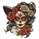 day of the dead girl tattoo design idea