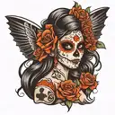 day of the dead girl tattoo design idea