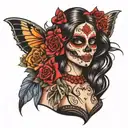 day of the dead girl tattoo design idea