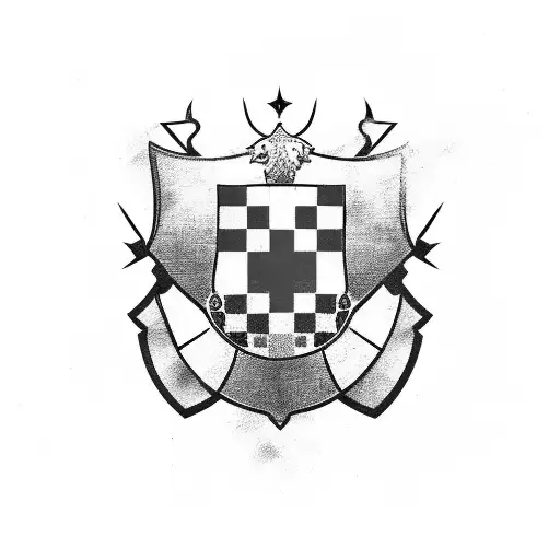 A Croatian flag merged with a shield and a football tattoo design idea