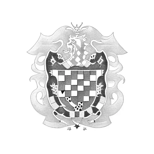 A small Croatian flag merged with  tattoo design idea