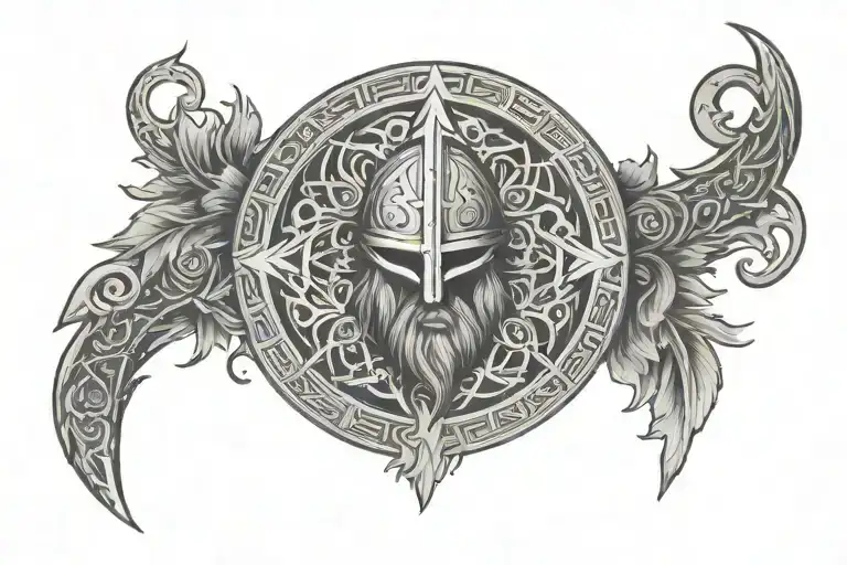 viking, helm of awe chest tattoo tattoo design idea