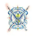 sword and fire tattoo design idea