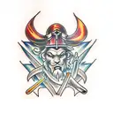 sword and fire tattoo design idea