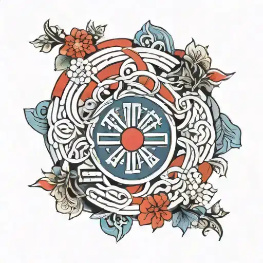 korean flag intertwined tattoo design idea