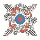 korean flag intertwined tattoo design idea