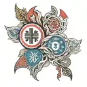korean flag intertwined tattoo design idea