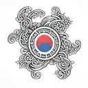 korean flag intertwined tattoo design idea
