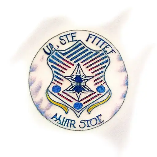 United States Air Force with clouds tattoo design idea