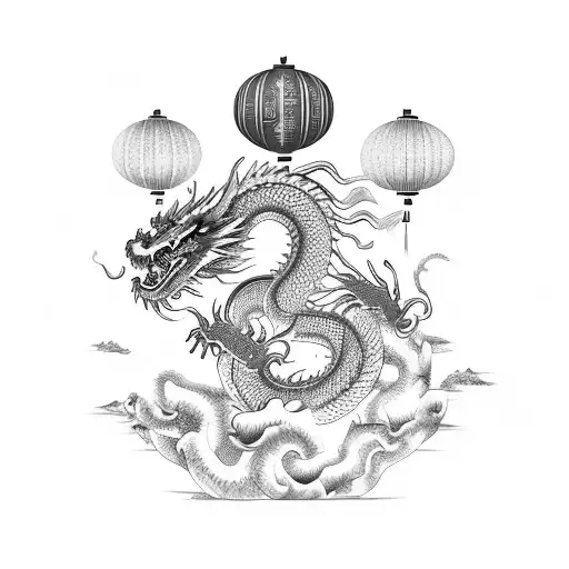 A Chinese dragon coiled around a globe, symbolizing the client's love for both Chinese culture and travelling tattoo design idea