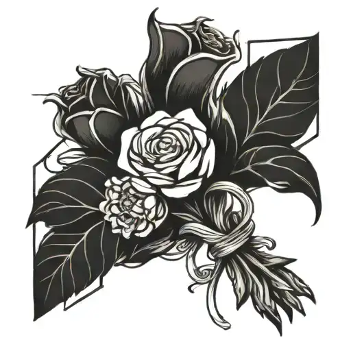 a bouquet but the flowers are pasta tattoo design idea