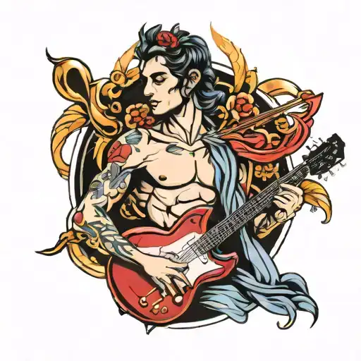 apollo god of music tattoo design idea