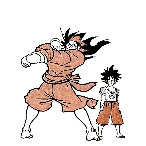 luffy, Goku,  tattoo design idea