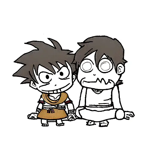 luffy, Goku, linkin park tattoo design idea