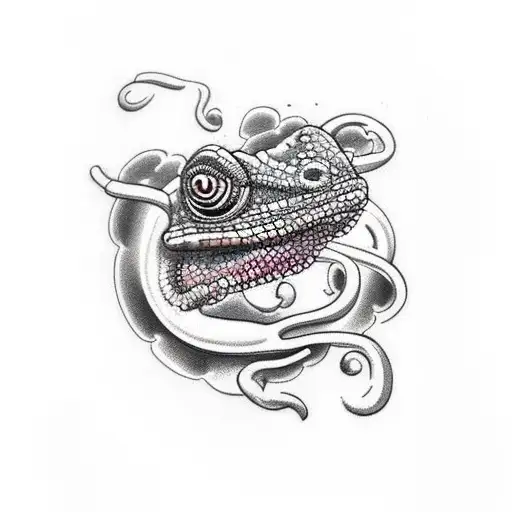 chameleon tattoo design idea