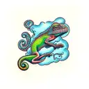 chameleon tattoo design idea