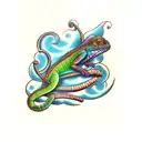 chameleon tattoo design idea