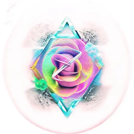 tridente com rosa preta  enrolada  tattoo design idea