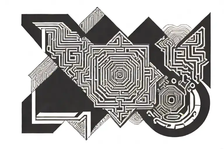 labyrinth tattoo design idea