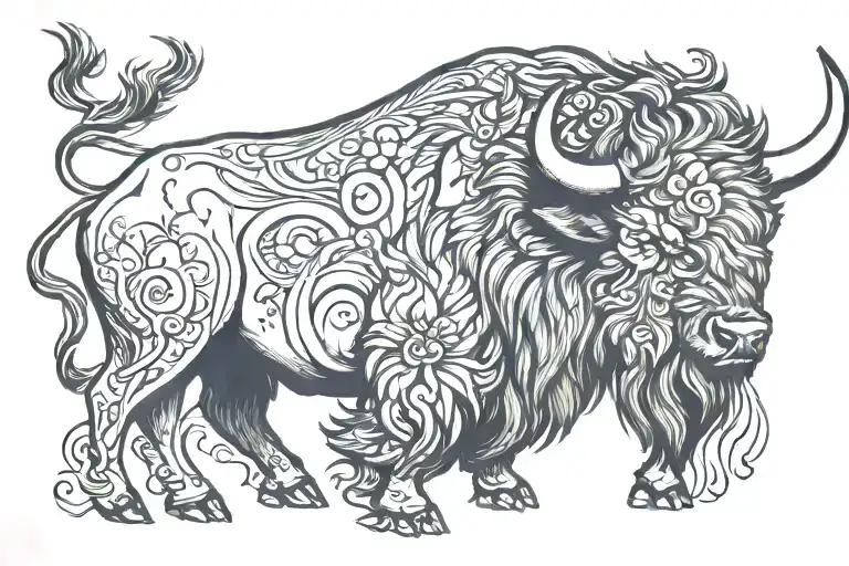 buffalo tattoo design idea