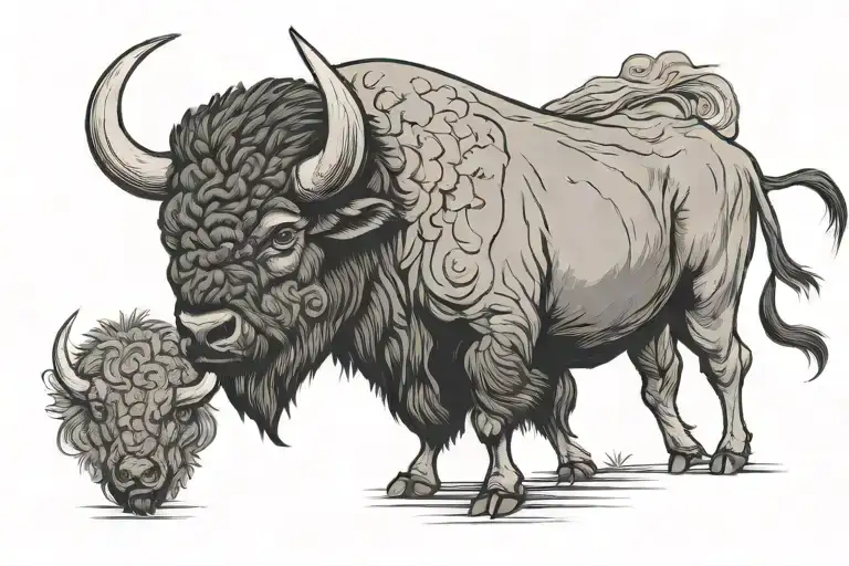 buffalo tattoo design idea