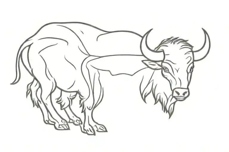 buffalo horn tattoo design idea
