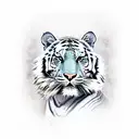 Tiger, forest, shadow tattoo design idea