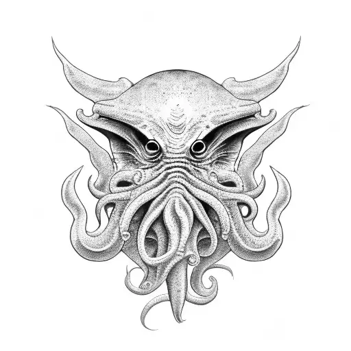 Cthulhu head tattoo design idea