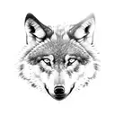 running wolf  tattoo design idea