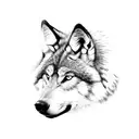 running wolf  tattoo design idea