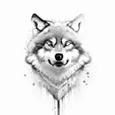 running wolf  tattoo design idea