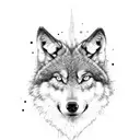running wolf  tattoo design idea