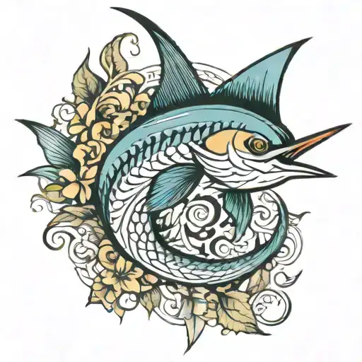 marlin tattoo design idea