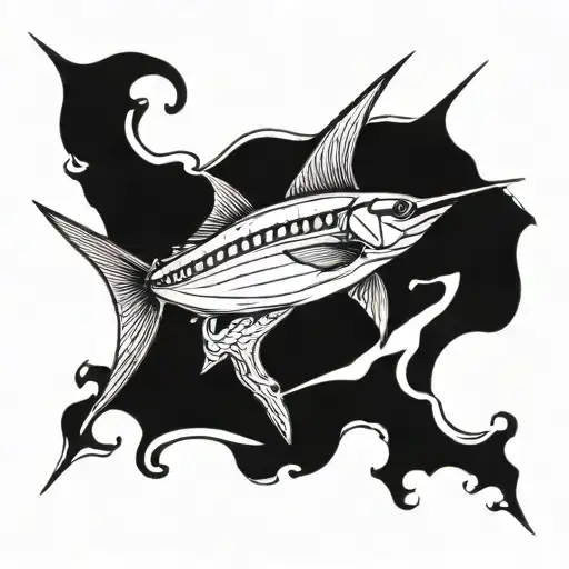 marlin tattoo design idea