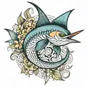 marlin tattoo design idea