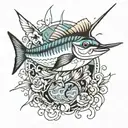 marlin tattoo design idea