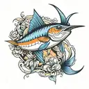 marlin tattoo design idea