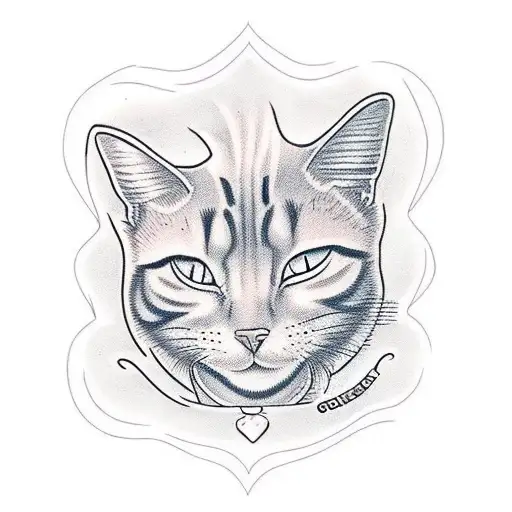 ginger cat tattoo design idea