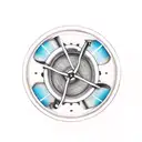 motorcycle wheel where bottom is round and top is flat, making a U shape with flat top  tattoo design idea