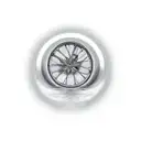 motorcycle wheel where bottom is round and top is flat, making a U shape with flat top  tattoo design idea