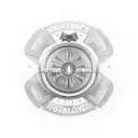 motorcycle wheel where bottom is round and top is flat, making a U shape with flat top  tattoo design idea
