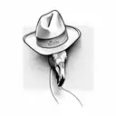 flamingo with cowboy hat  tattoo design idea