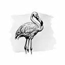 flamingo with cowboy hat  tattoo design idea