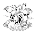 flamingo  tattoo design idea