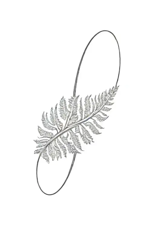 fern leaf in symbol Infiniti sign tattoo design idea