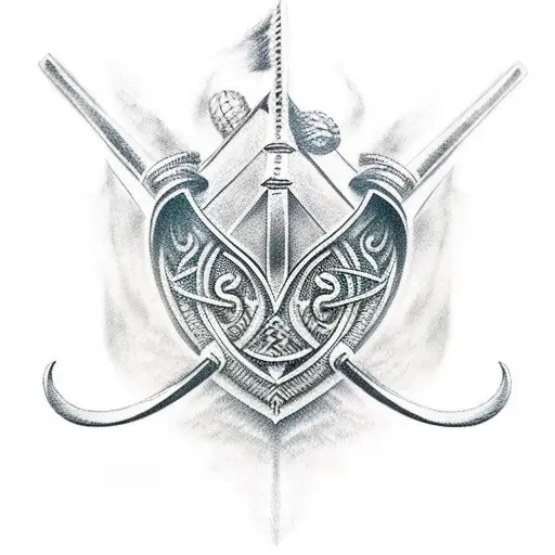 viking boat valhalla doors  tattoo design idea