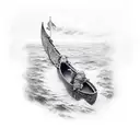 viking boat valhalla tattoo design idea